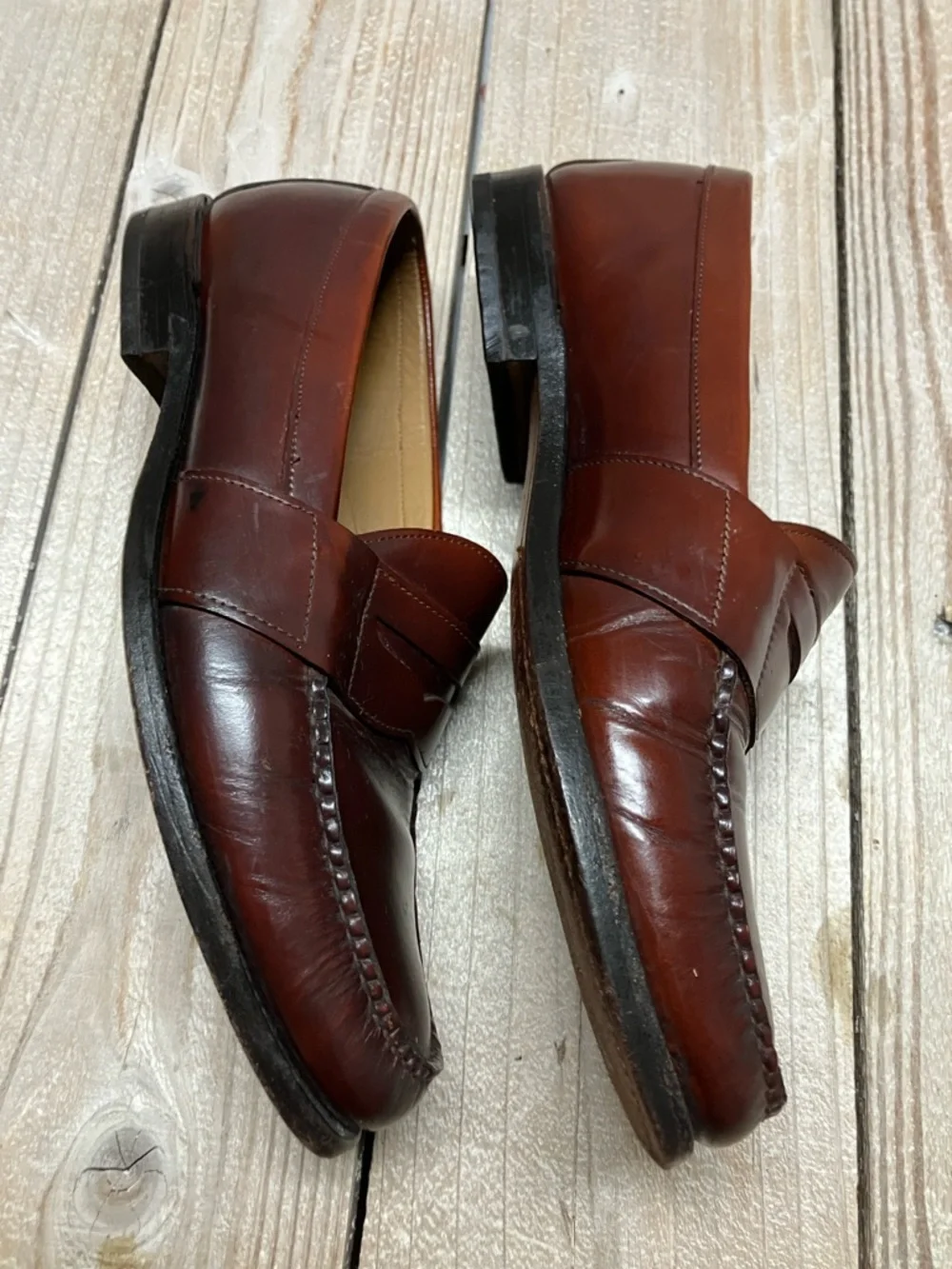 Bostonian Men's Brown Leather Penny Loafers